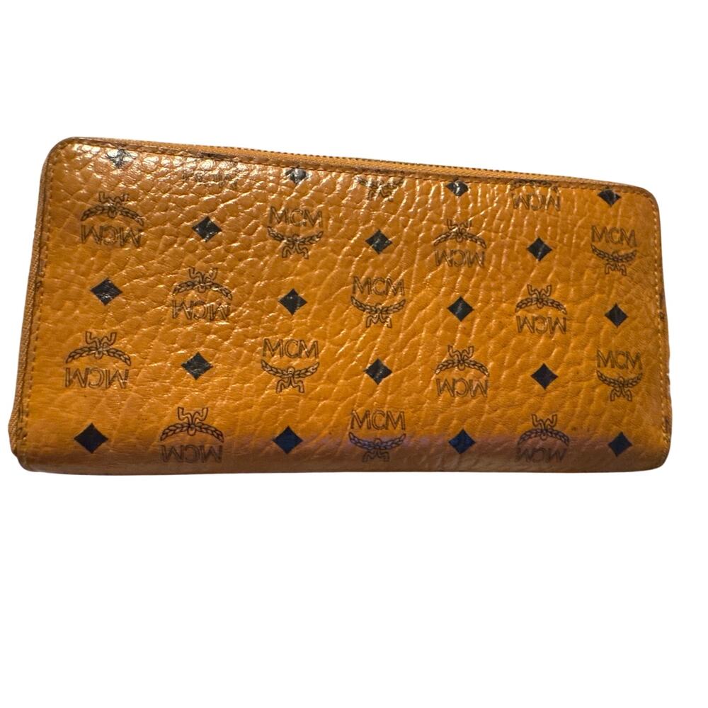 MCM Logo-Embossed Large Zip Wallet